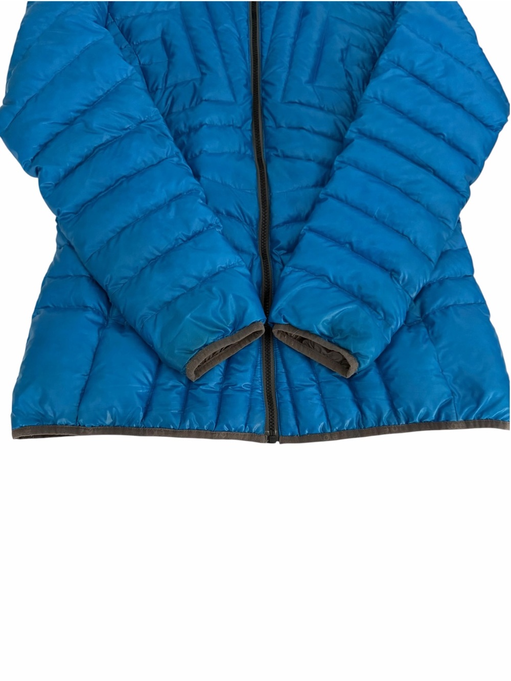 LOLË Blue Lightweight Duck Down Hooded Puffer Jacket size L - Picture 6 of 14